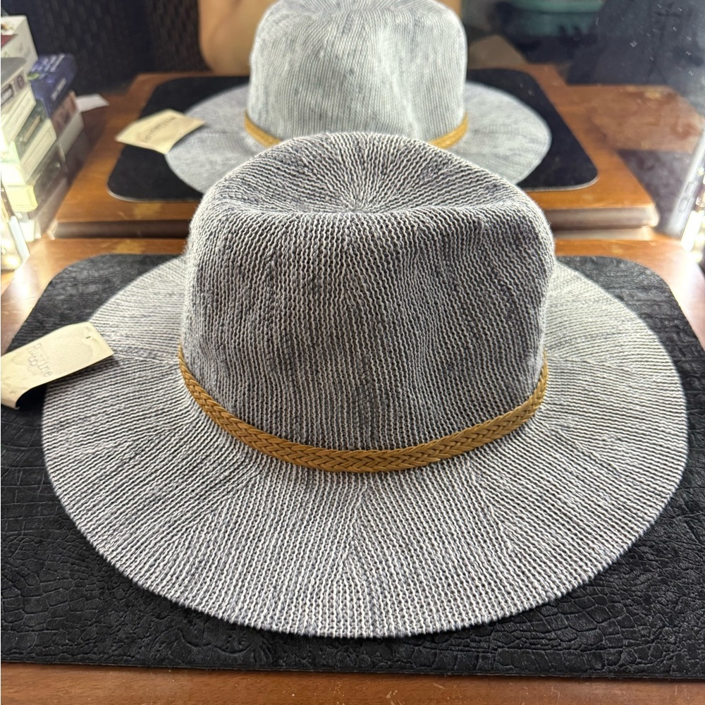 Stylish Gray/Bluish and Tan Band Women's Hat - Picture 3 of 5